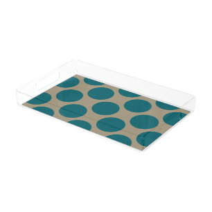 Customizable Polka Dots Pattern any Color on Latte Acrylic Tray