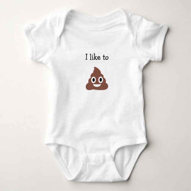 Customizable Poo Emoji Baby Bodysuit (Front)