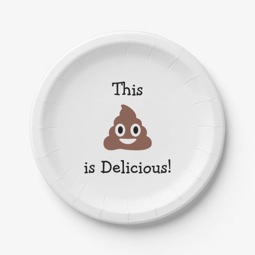 Customizable Poo Emoticon Paper Plates