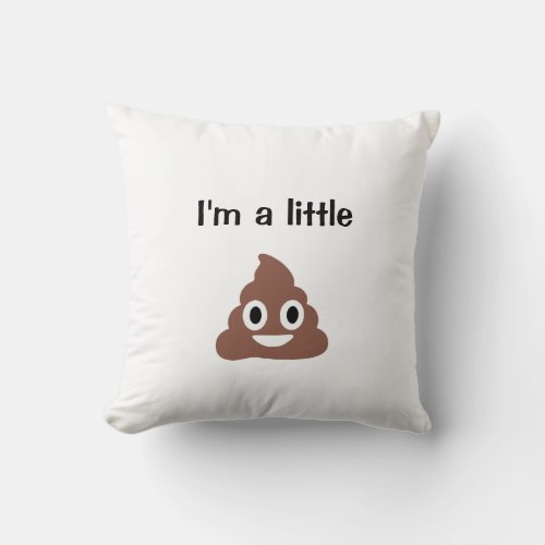 Customizable Poo Emoticon Throw Pillow
