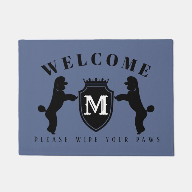 Customizable Poodle Door Mat (Puppy cut) (Front)