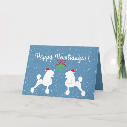 Customizable Poodle Holiday Card Continental Cut