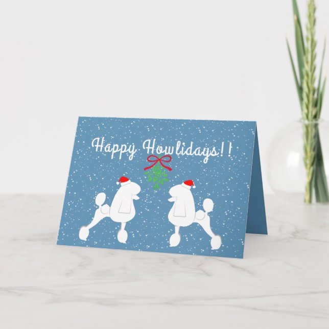 Customizable Poodle Holiday Card (Continental Cut) (Front)