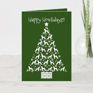 Customizable Poodle Holiday Card (German Cut)