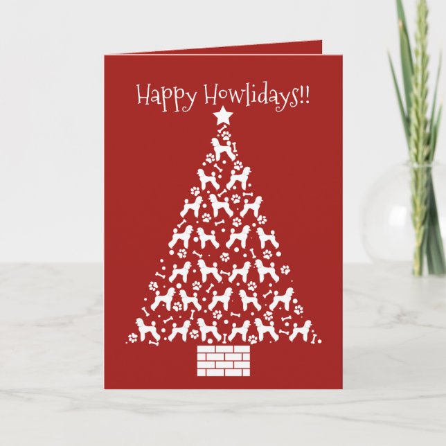 Customizable Poodle Holiday Card (Puppy Cut) (Front)