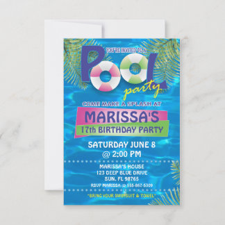 Customizable Pool Party Invitation