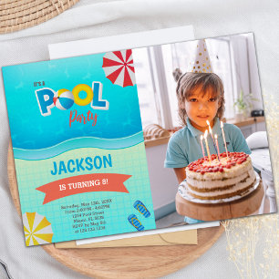Customizable Pool Party Invitations for Kids