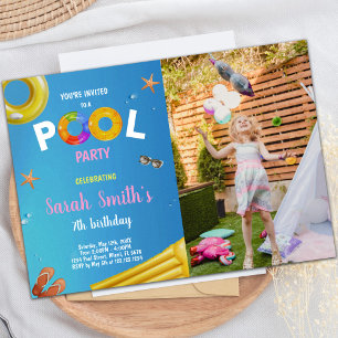 Customizable Pool Party Invitations for Kids