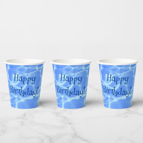 Customizable Pool Theme  Paper Cups