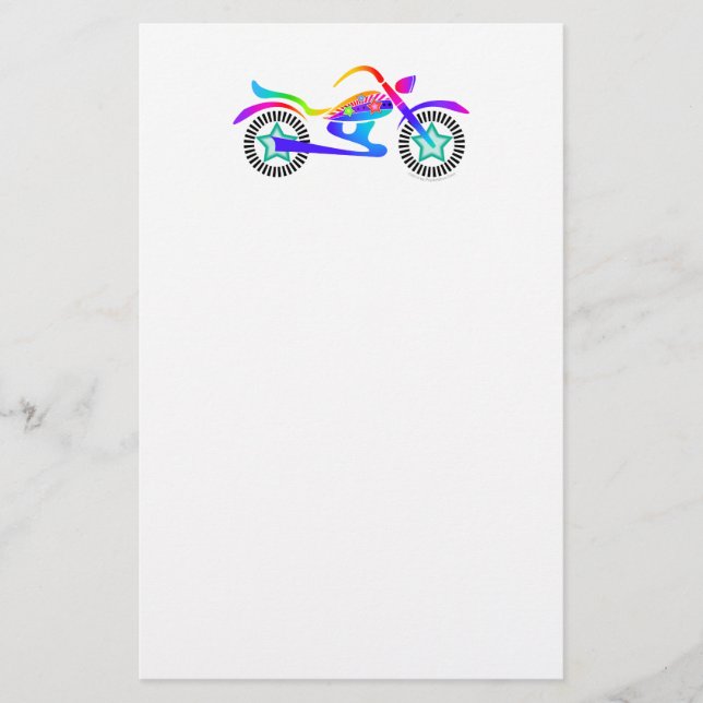 Customizable Pop Art MOTORCYLE Stationery (Front)