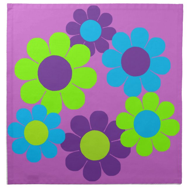 Customizable Pop Flower Power Cloth Napkin (Front)