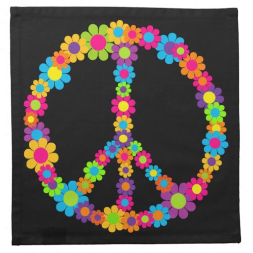 Customizable Pop Flower Power Peace Cloth Napkin