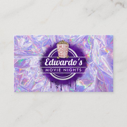 Customizable Popcorn Movies business cards