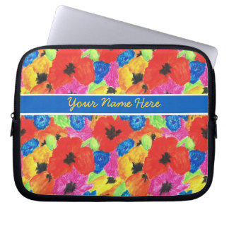 Customizable Poppies and Cornflowers Laptop Sleeve