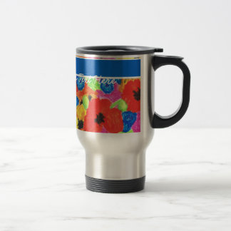 Customizable Poppies and Cornflowers Travel Mug