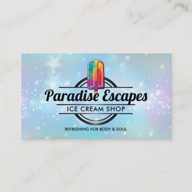 Customizable Popsicle logo business cards (Front)