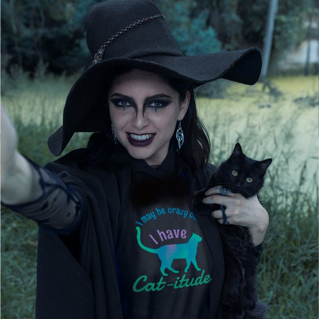 Customizable Popular Colorful I've Got Cat-itude   T-Shirt (Lots of styles and sizes available!)