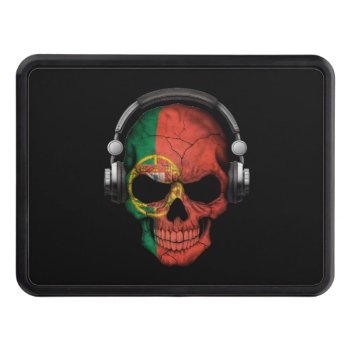 Customizable Portuguese Dj Skull With Headphones Hitch Cover by UniqueFlags at Zazzle