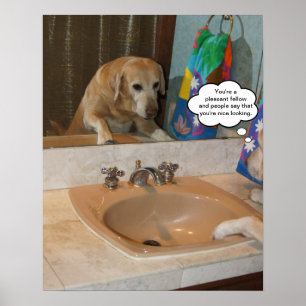 Customizable Positive Affirmation Yellow Lab Poster