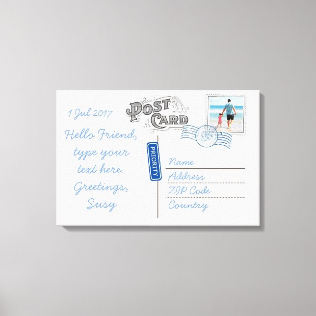 Customizable Postcard Backside Canvas (Front)