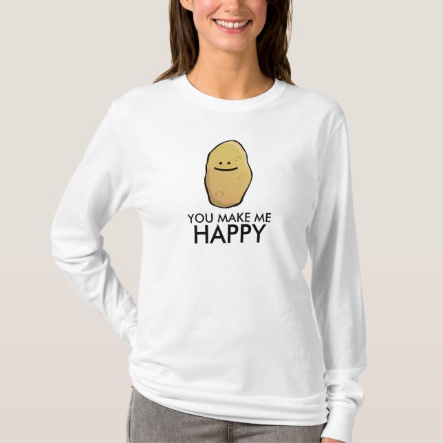 Customizable Potato Emoticon T-Shirt (Front)