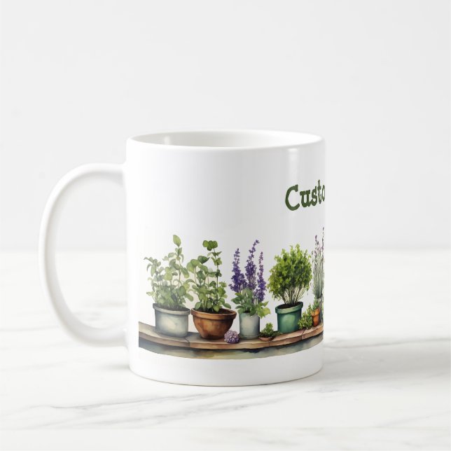 Customizable Potted Herb Garden  Coffee Mug (Left)