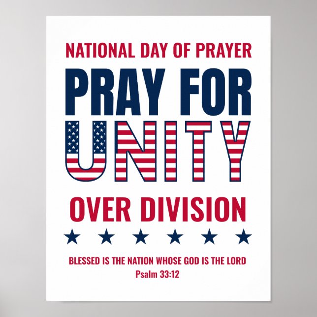 Customizable PRAY FOR UNITY National Day of Prayer Poster (Front)
