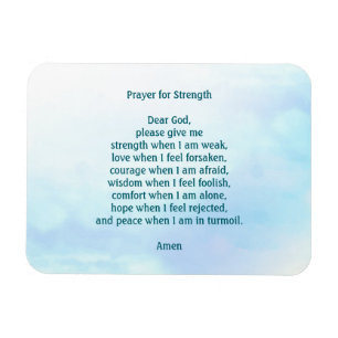 Customizable prayer for strength blue magnet