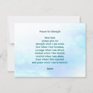Customizable prayer for strength blue postcard