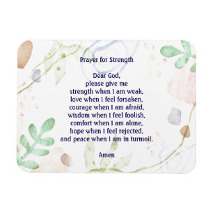 Customizable prayer for strength colorful magnet