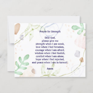 Customizable prayer for strength colorful postcard