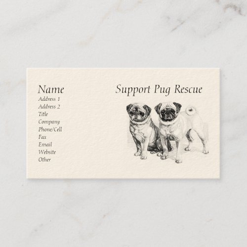 Customizable Precious Pugs Business Cards