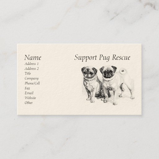 Customizable Customizable Precious Pugs Business Cards