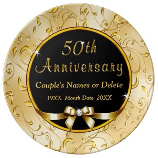 Customizable Presents for 50th Wedding Anniversary Plate
