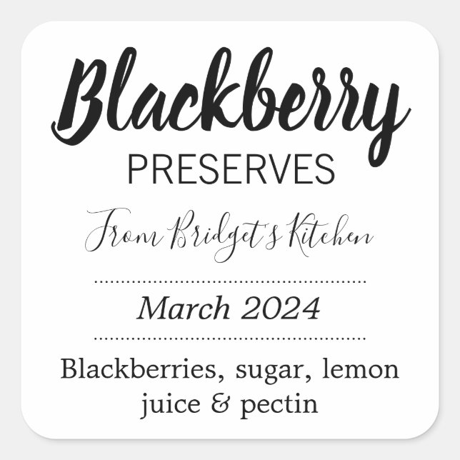 Customizable Preserves BL_03sq Square Sticker (Front)
