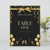 Customizable Prestige Gold Retirement Table Number (Standing Front)