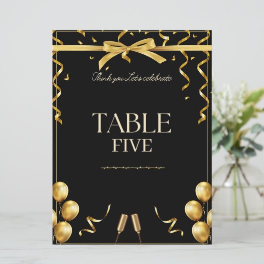 Customizable Prestige Gold Retirement Table Number (Standing Front)