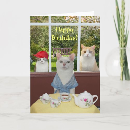 Customizable Pretty Cat Female Birthday Card