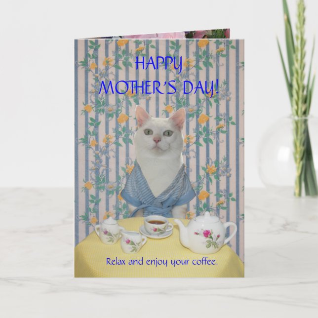 Customizable Pretty Cat/Kitty Mother's Day Card (Front)