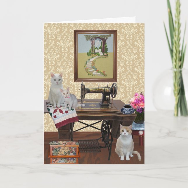 Customizable Pretty Cats Mother's Day Card (Front)
