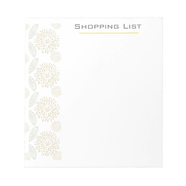 Customizable Pretty Elegant  Flowers Notepad (Front)