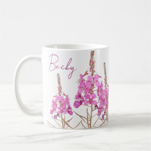 Customizable pretty pink floral boho Becky name Coffee Mug