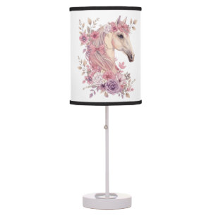 Customizable Pretty Ponies and Petals Horse Girls  Table Lamp