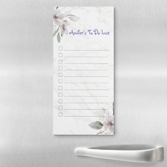 Customizable Pretty Purple Magnetic Notepad  (In Situ)