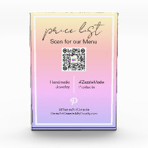 Customizable Price List Acrylic Display