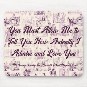 Customizable Pride and Prejudice Most Ardently Mouse Pad