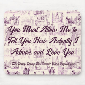 Customizable Pride and Prejudice Most Ardently Mouse Pad