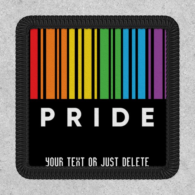 Customizable Pride Rainbow Barcode LGBTQIA+ Patch (Front)