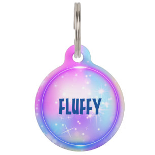Customizable princess pink blue neon pet ID tag