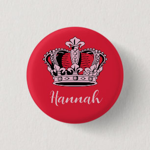 Customizable Princess Queen Crown Button